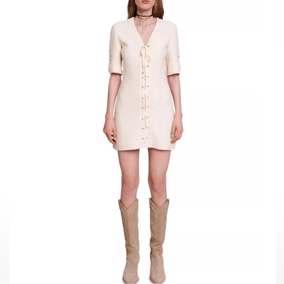 Maje Rilena Tweed Dress size 38 - Picture 5 of 9